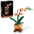 LEGO Botanicals Mini Orchid 10343 building kit with 274 pieces, pink orchid flowers, terracotta pot, and wood-effect plinth