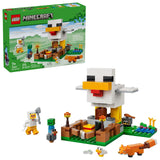 LEGO Minecraft Chicken Farm 21585 building kit with 233 pieces, chicken-shaped coop, Chicken Fan minifigure, and baby zombie