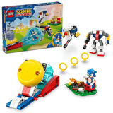 LEGO Sonic the Hedgehog Sonic's Campfire Clash 77001 building kit with speed sphere launcher, Tocky, and G.U.N. robots