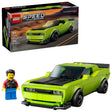 LEGO Speed Champions Dodge Challenger SRT Hellcat 77237 building kit with 390 pieces, driver minifigure, and printed details