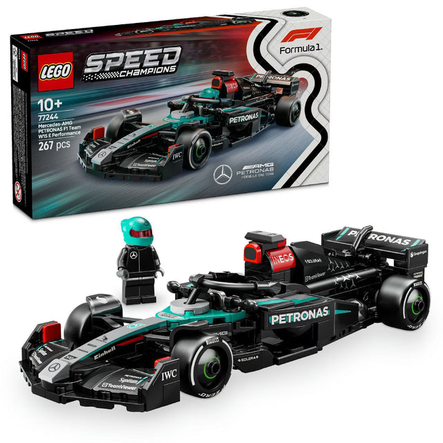 LEGO Speed Champions Mercedes-AMG F1 W15 Race Car 77244 building kit with driver minifigure and Pirelli tires