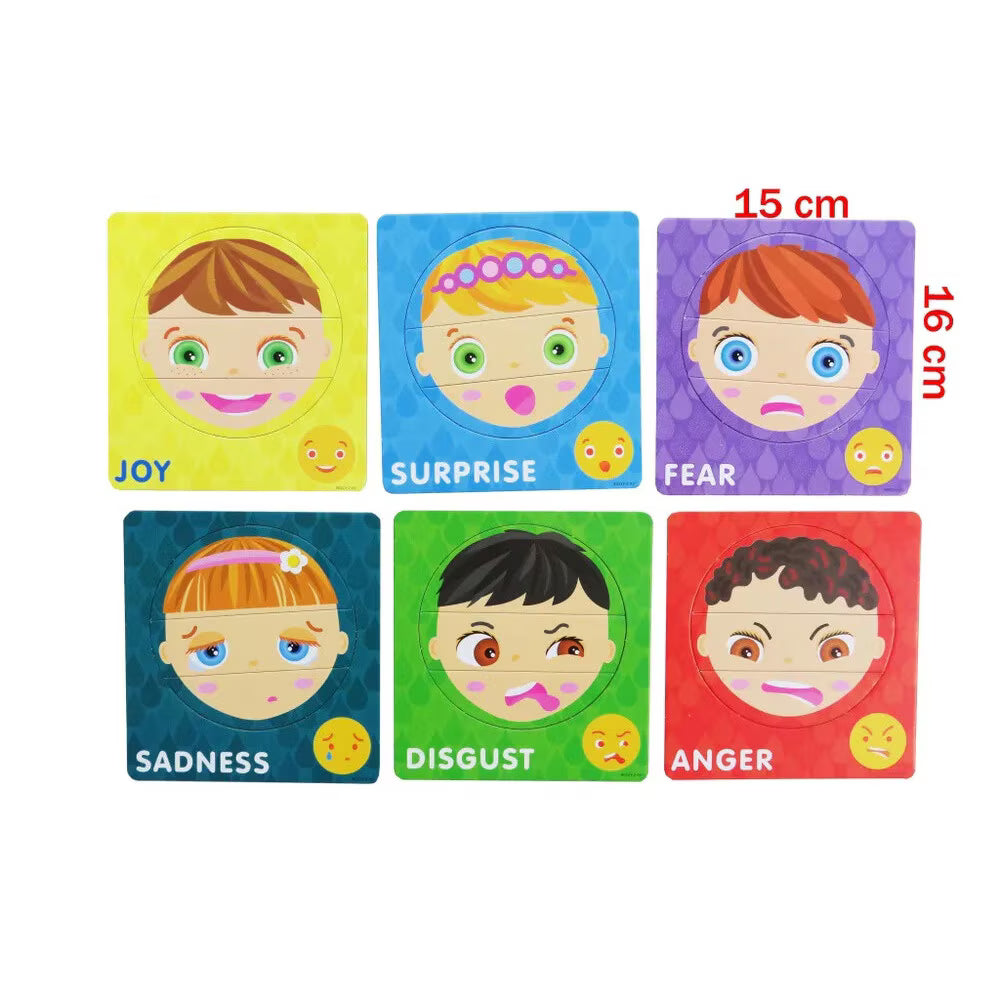 Expressing Emotions Associative Puzzle – 6 Boards, 18 Pieces Educational Game