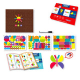 Magnetic Puzzle Board 124-Piece Set with Shapes, Letters & Marker
