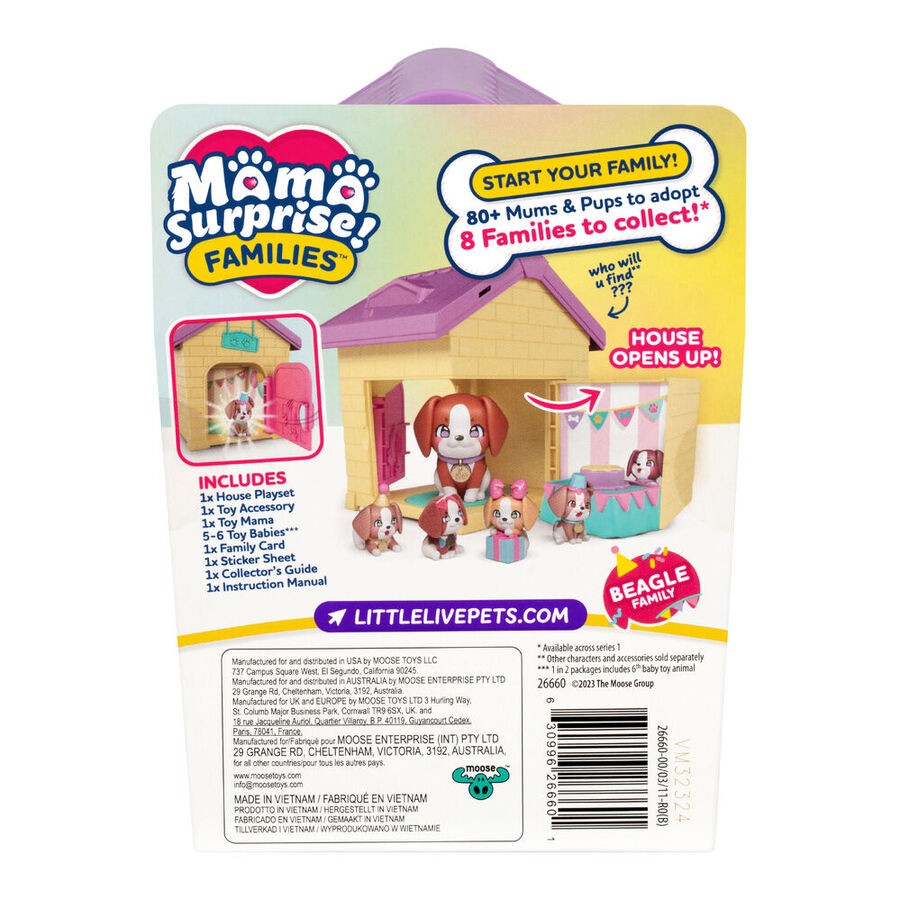 Set Of 4 Little Live Pets Mama Surprise Families Beagle Spaniel Maltese Frenc
