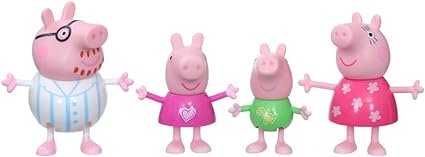 Peppa Pig Peppa's Adventures Peppa's Family Bedtime Figure 4-Pack Toy, 4 Family Figures in Pajamas, Ages 3 and up