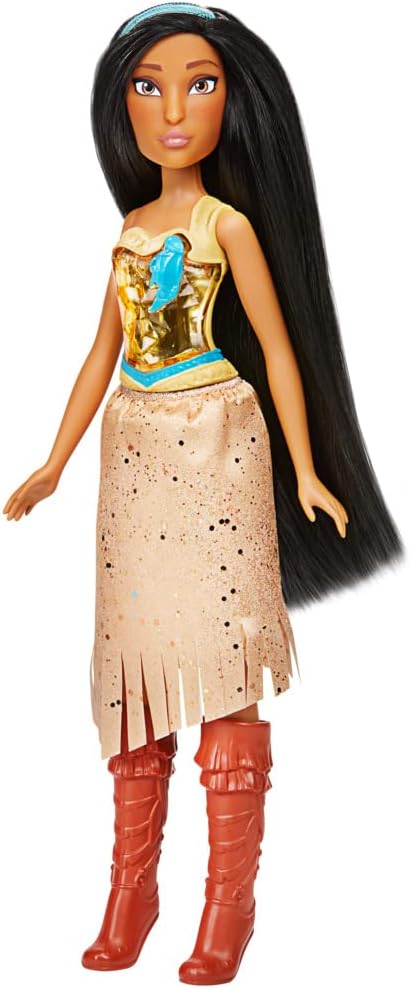 Disney Princess Royal Shimmer Pocahontas Doll, Fashion Doll with Skirt and Accessories, Toy for Kids Ages 3 and Up