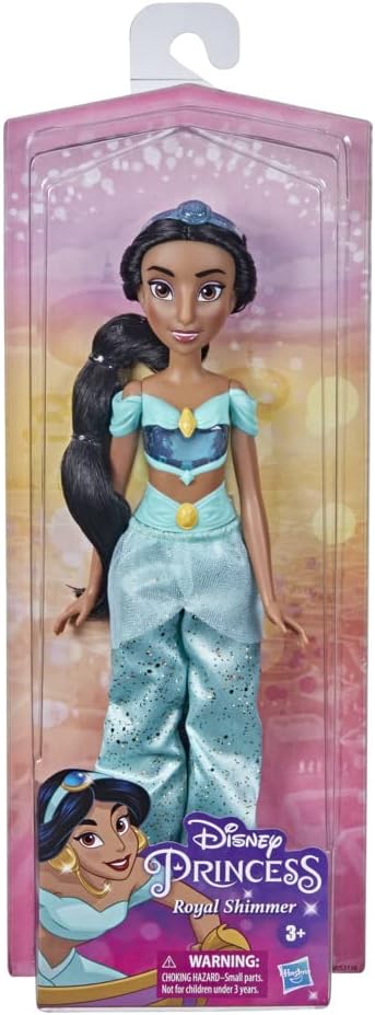 Disney Princess Royal Shimmer Jasmine Doll, Fashion Doll with Skirt and Accessories, Toy for Kids Ages 3 and Up