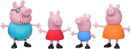 Peppa Pig Peppa's Adventures Peppa's Family Figure 4-Pack Toy, 4 Peppa Pig Family Figures in Iconic Outfits, Ages 3 and up