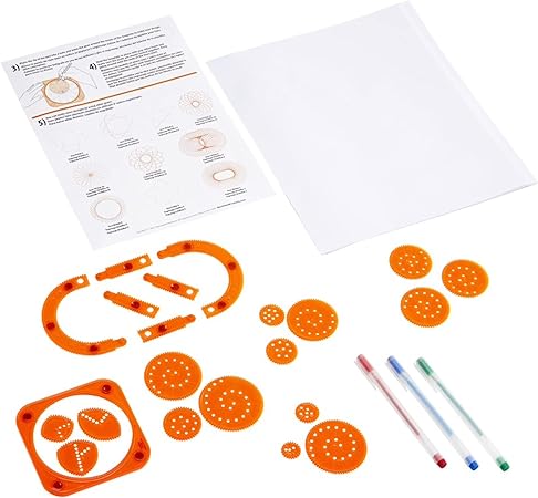 Alex Toys - Gear Art Original - Supplies for Kids 9-12 - Designer Kit Drawing Supplies - Includes Spinner Gears, Gear Holders, and Gel Pens for Geometric Art and Shape Drawing - 1 Box, 45 Pieces