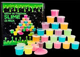 Glow in The Dark Party Supplies - 25 Pack Glow Slime Kit for Girls Boys Idea for Kids Party Favor, Goodie Bag Stuffer, Classroom Prize - Unique Texture and Sensation