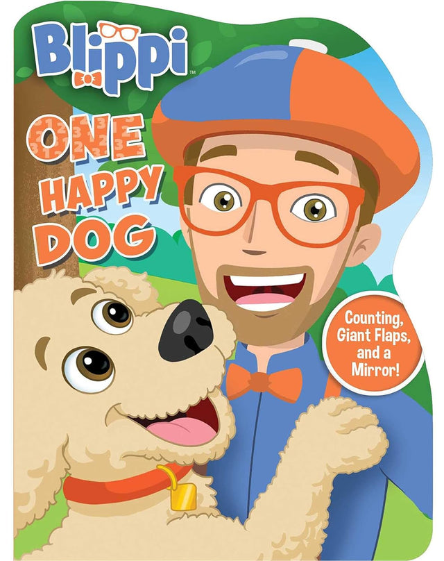 Cover image of Blippi: One Happy Dog (Shaped Board Books with Flaps)