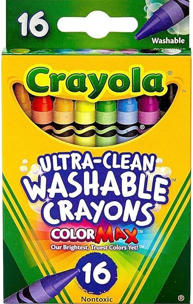 Crayola Ultra-Clean Washable Crayons (526916), 16 Colors