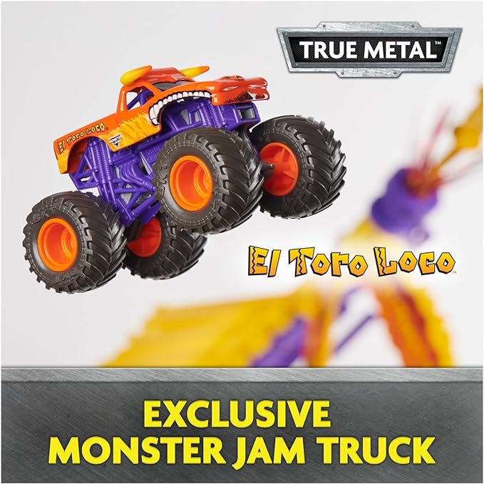 Monster Jam El Toro Loco Big Air Challenge Playset with Exclusive Monster Truck, Over 20-Inch Tall, 1:64 Scale, Kids Toys for Boys Ages 3 and up