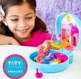 Polly Pocket Compact Playset, Dolphin Beach with Micro Polly, Mermaid Doll & Accessories, Travel Toys with Surprise Reveals