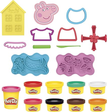 Play-Doh Peppa Pig Stylin' Set, Peppa Pig Playset with 9 Cans and 11 Tools, Peppa Pig Toys for 3 Year Old Girls and Boys and Up