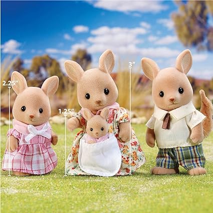 Calico Critters, Hopper Kangaroo Family, Dolls, Dollhouse Figures, Collectible Toys