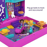 Polly Pocket Compact Playset, Race & Rock Arcade with 2 Micro Dolls & Accessories, Travel Toys with Surprise Reveals