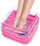 Make It Real: Pamper Yourself Spa Set - 9 pcs, Inflatable Sparkly Foot Bath & Accessories, Nail Polish & Art, Tweens, Girls & Kids Ages 8+