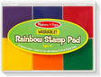 Melissa & Doug Rainbow Stamp Pad For Rubber Stamps, Arts And Crafts Supplies For Kids Ages 4+, 6 Washable Inks