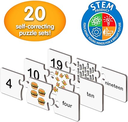 The Learning Journey: Match It! - Numbers - Self-Correcting Number & Counting Puzzles, 3" H x 9" W x 0.1" D