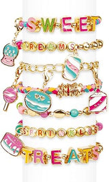 Make It Real: Sweet Treats DIY Bracelet Kit - Create 7 Charm Bracelets, 280 Pieces Included, Make Dessert Themed Eye-Catching Bracelets, DIY All-in-One Kit, Tweens & Girls, Arts & Crafts, Ages 8+