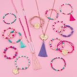 Make It Real - Juicy Couture Trendy Tassels Bracelet Making Kit - Kids Jewelry Making Kit - DIY Beads & Charm Bracelet Making Kit for Girls - Friendship Bracelets with Beads for Girls 8-10-12-14