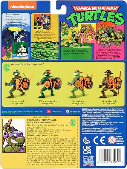 Teenage Mutant Ninja Turtles: 4” Original Classic Storage Shell Donatello Basic Figure by Playmates Toys