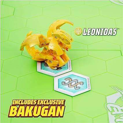 Bakugan Evo Battle Arena - Includes Exclusive Leonidas Bakugan, 2 Cards and BakuCores, Neon Game Board for Bakugan Collectibles (Ages 6 and Up)