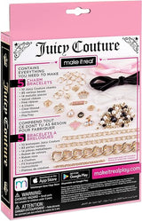 Make It Real - Juicy Couture Mini Chains and Charms - DIY Charm Bracelet Making Kit - Friendship Bracelet Kit with Charms, Beads & Cords - Arts & Crafts Bead Kit for Girls - Make 5 Bracelets