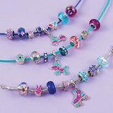 Make It Real - Halo Charms Bracelets True Blue - DIY Charm Bracelet Making Kit - Friendship Bracelet Kit with Beads, Charms & Cord - Arts & Crafts Bead Kit for Girls - Makes 3 Bracelets