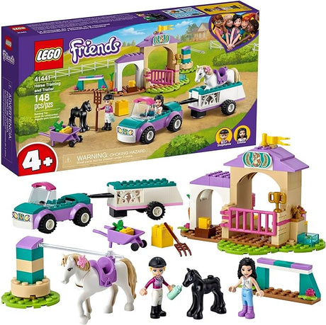 LEGO Friends Horse Training and Trailer Building Set 41441 with Stables, Car, Horse Toy, and Foal Figure, Great Gift Idea for Girls and Boys 4 Plus Years Old