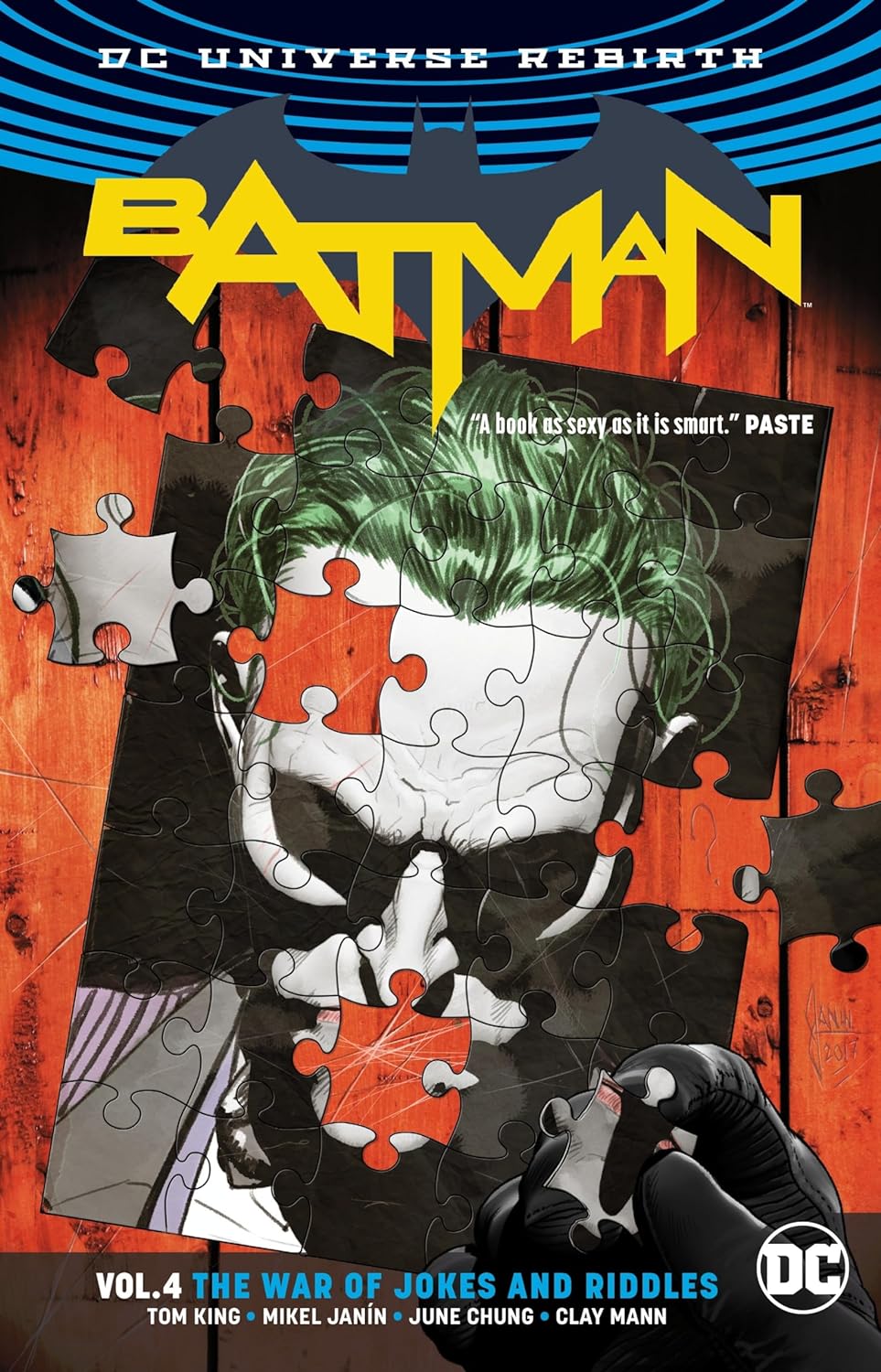 Cover image of Batman Vol. 4: The War of Jokes and Riddles (Rebirth)