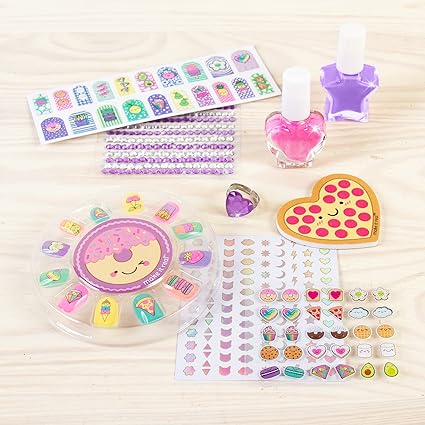 Make It Real – Glitter Girls Nail Party. Nail Art Manicure Set for Kids, Complete with Faux Nails, Nail Polish, Nail Stickers, Nail File, Body Jewels and More!