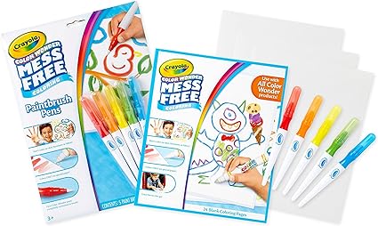 Crayola Color Wonder Mess Free Paintbrush Pens & Paper, Toddler Painting Set, Arts And Crafts For Kids