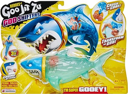 Heroes of Goo Jit Zu Goo Shifters Primal Thrash Primal Hero Pack. Super Stretchy, Super Squishy Goo Filled Toy with a Unique Goo Transformation, Multicolor