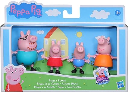 Peppa Pig Peppa's Adventures Peppa's Family Figure 4-Pack Toy, 4 Peppa Pig Family Figures in Iconic Outfits, Ages 3 and up