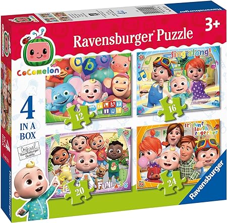 Ravensburger Cocomelon - 4 in Box (12, 16, 20, 24 Pieces) Jigsaw Puzzles for Kids Age 3 Years Up