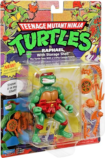 Teenage Mutant Ninja Turtles: 4” Original Classic Storage Shell Raphael Basic Figure by Playmates Toys