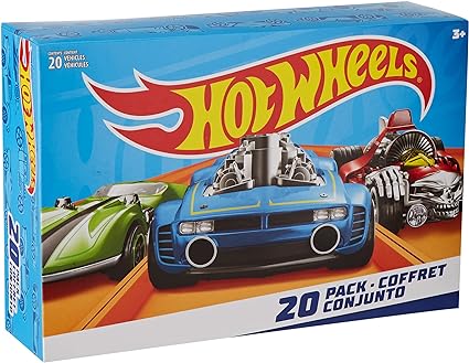 Hot Wheels Set of 20 Toy Cars & Trucks in 1:64 Scale, Collectible Vehicles (Styles May Vary)