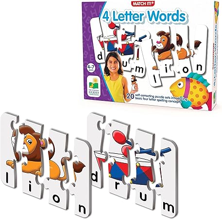 The Learning Journey: Match It! - 4 Letter Words - 20 Piece Self-Correcting Spelling Puzzle with Matching Images - Spelling Puzzles for Kids Ages 3-5 - Award Winning Toys