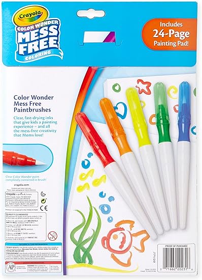 Crayola Color Wonder Mess Free Paintbrush Pens & Paper, Toddler Painting Set, Arts And Crafts For Kids
