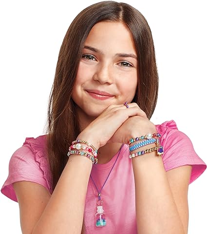 Make it Real - Mega Jewelry Studio - DIY Bead Necklace and Bracelet Making Kit for Tween Girls - Arts and Crafts Kit with Beads and Charms for Unique Jewelry Making - Includes Case