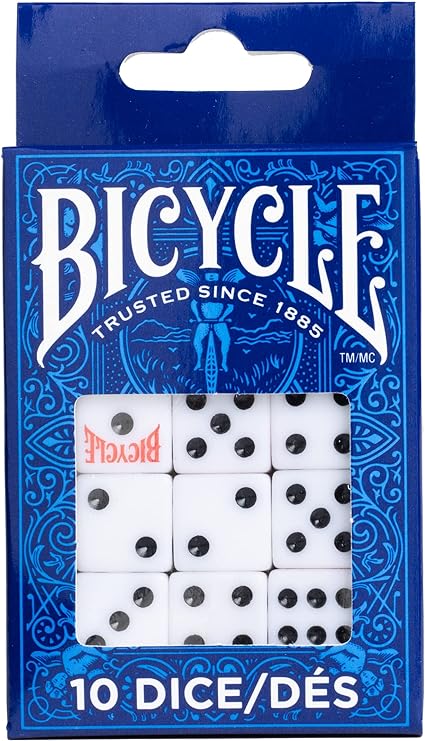 Bicycle Dice - 10 Count (Six Sided, 16 mm)