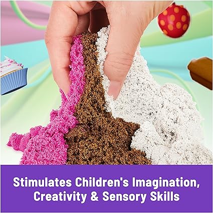 Kinetic Sand Scents, Ice Cream Treats Playset with 3 Colors of All-Natural Scented Play Sand and 6 Serving Tools, Sensory Toys for Kids Ages 3 and up