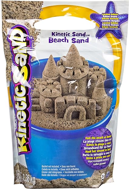 Kinetic Sand, 3lbs Beach Sand for Ages 3 and Up (Packaging May Vary)