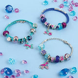 Make It Real - Halo Charms Bracelets True Blue - DIY Charm Bracelet Making Kit - Friendship Bracelet Kit with Beads, Charms & Cord - Arts & Crafts Bead Kit for Girls - Makes 3 Bracelets