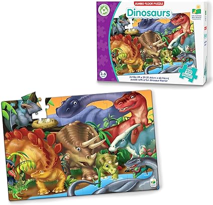 The Learning Journey: Jumbo Floor Puzzles - Dinosaurs - Dinosaur puzzle, Giant Floor Puzzles For Kids Ages 3-5, Big Puzzles For Kids, Toddler Puzzles, Award Winning Educational Toys