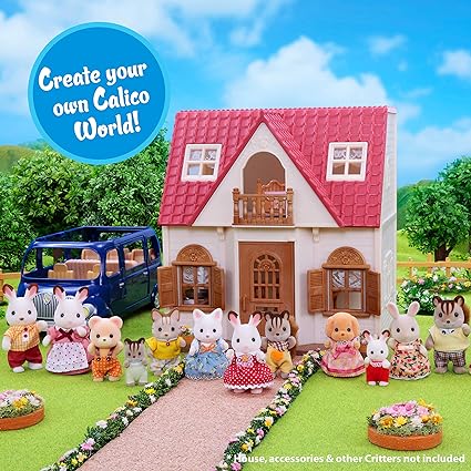 Calico Critters Caramel Dog Family, Dolls, Dollhouse Figures, Collectible Toys ,3 inches