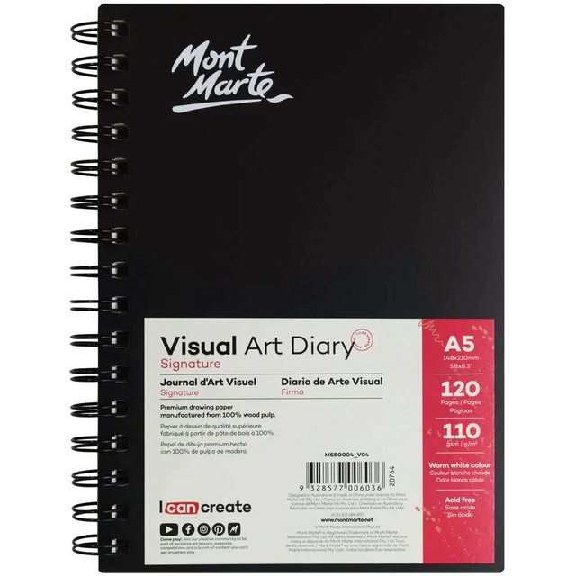 Mont Marte Visual Art Diary A5 120 Page 110 GSM