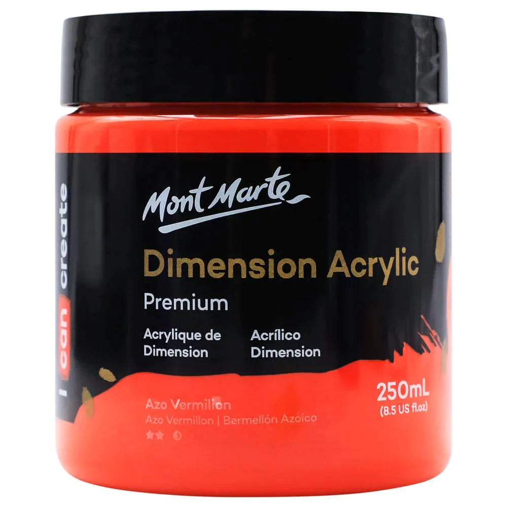 Mont Marte Dimension Acrylic Premium 250ml - Azo Vermilion